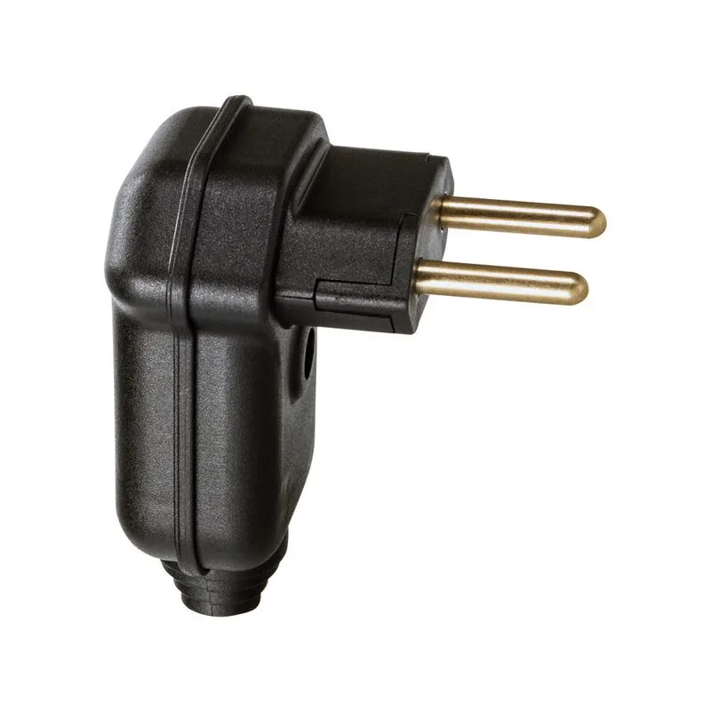 Plugue Macho 90° 2P 10A Preto Margirius