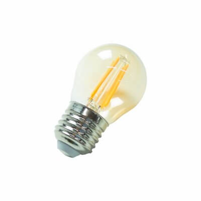 Lâmpada Filamento Led Bulbo G45 2w Ambar E-27 Bivolt Saime