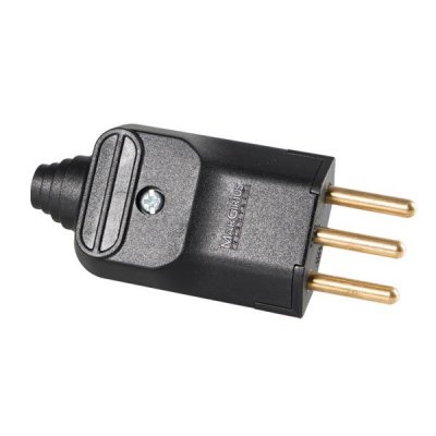 Plugue Macho Reforçado 2P+T 20A Preto Margirius