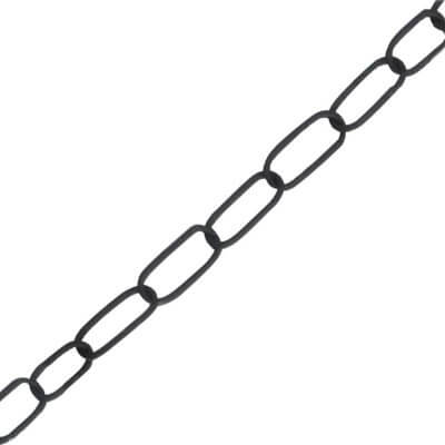 Corrente Fina P/ Lustre Preta Com 1 Metro Marcai